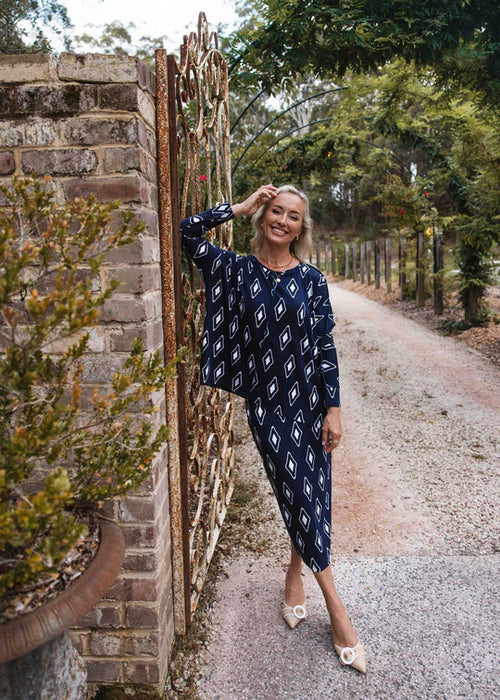 Stella Slouch Tee Sleeved - Navy Diamond