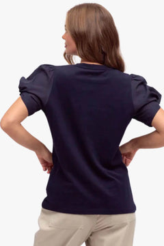 Twist Sleeve Top - Navy