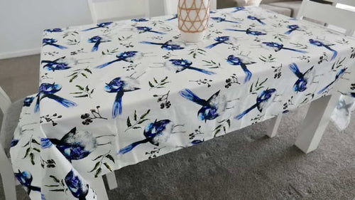 Fairy Wren Tablecloth 149x250 - Cotton