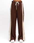 Side Stripe Track Pants - Chocolate