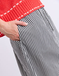 The Willow Skirt - Navy/White Stripe