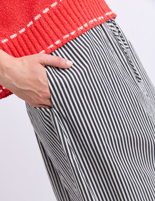 The Willow Skirt - Navy/White Stripe