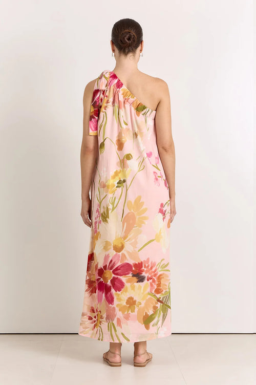 Ricci One Shoulder Cotton Maxi Dress - Cotswolds
