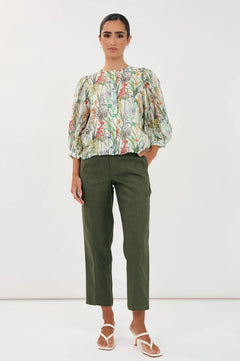 Tiffany Belted Linen Pant