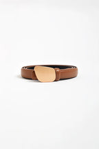 Disc Buckle Long Belt - Tan