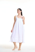 Laced Embroidery Nightie - White