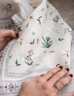 Heirloom Christmas Holly Tea Towel