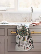 Christmas Village Tea Towel