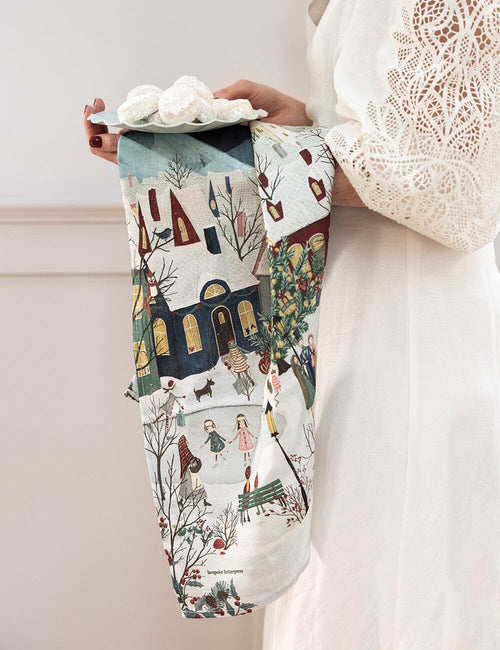 Christmas Village Tea Towel
