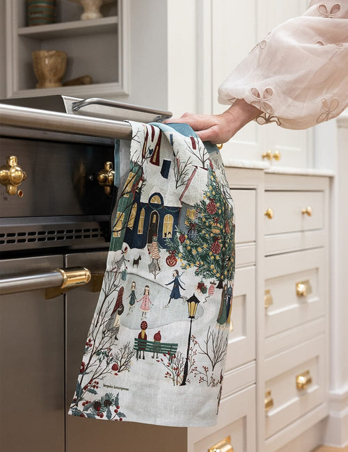 Christmas Village Tea Towel