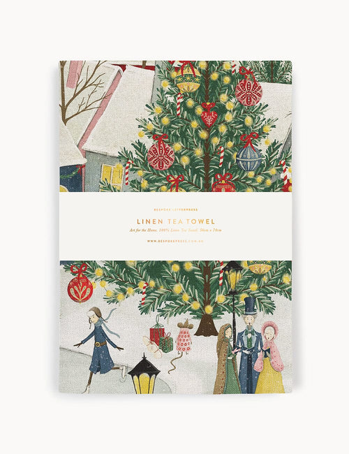 Christmas Village Tea Towel