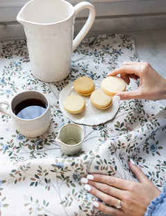 Linen Tea Towel - Camellia Tree