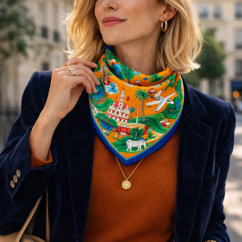 Silk Scarf - Gateaux Coral