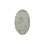 Fiori Ceramic Oval Plate 20x12 - Natural/Blue