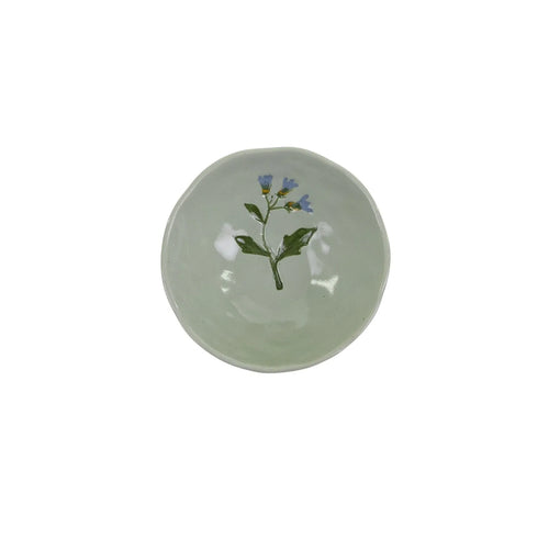 Fiori Ceramic Trinket Dish - Natural/Blue