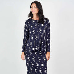 Stella Slouch Tee Sleeved - Navy Diamond