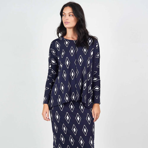 Stella Slouch Tee Sleeved - Navy Diamond