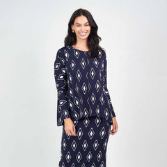 Stella Slouch Tee Sleeved - Navy Diamond