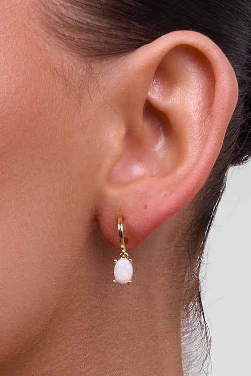 Emery Gold Opal Drop Earring