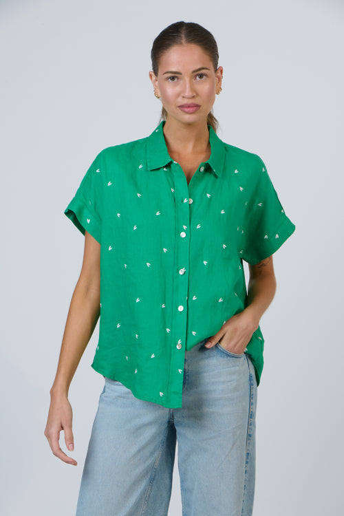 Linen Short Sleeve Shirt - Envie