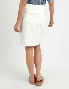 Belle Denim Skirt - Vintage White