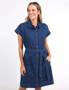 Everleigh Denim Dress - Dark Blue