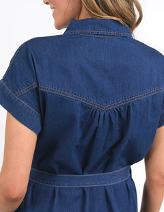 Everleigh Denim Dress - Dark Blue