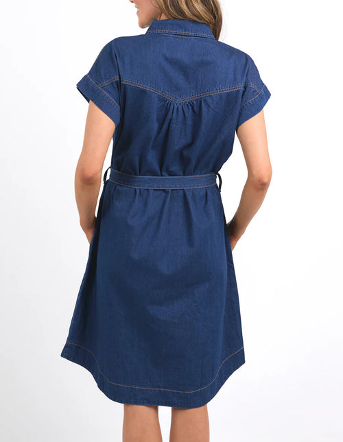 Everleigh Denim Dress - Dark Blue