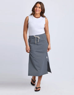 Travel Skirt - Navy Stripe