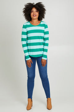 Spritz Stripe Long Sleeve Tee - Green