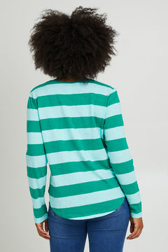 Spritz Stripe Long Sleeve Tee - Green