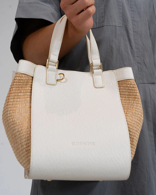 Carnegie Tote - Chalk/Natural Weave