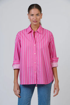 Boyfriend Shirt - Rayure Frambroise