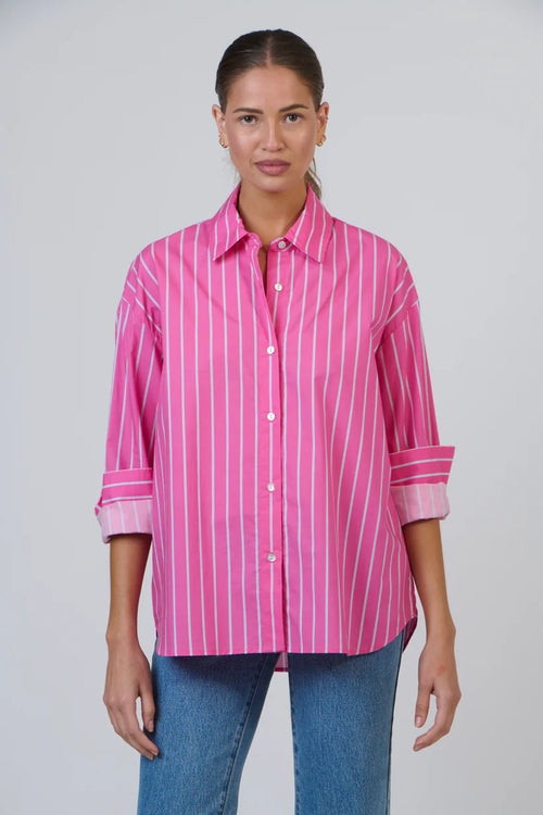Boyfriend Shirt - Rayure Frambroise