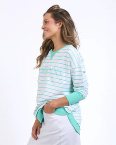 Simplified Stripe Crew - Neon Mint