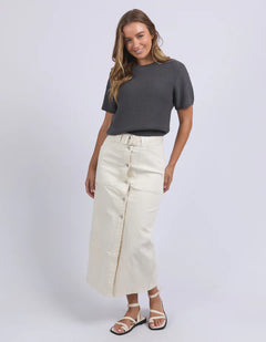 Ace Denim Skirt - Ecru