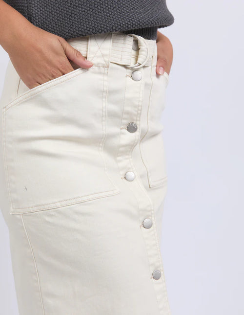 Ace Denim Skirt - Ecru