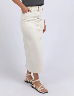 Ace Denim Skirt - Ecru