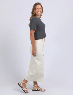 Ace Denim Skirt - Ecru