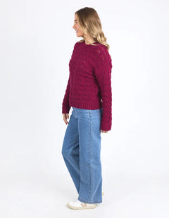 Carter Knit - Beetroot Red