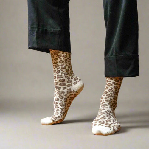 Lurex Glitter Socks - Leopard