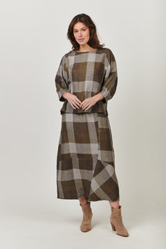 Linen Top - Breen Plaid