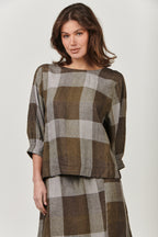 Linen Top - Breen Plaid