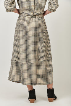 Linen Skirt - Black Matrix