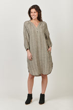 Linen Dress - Black Matrix