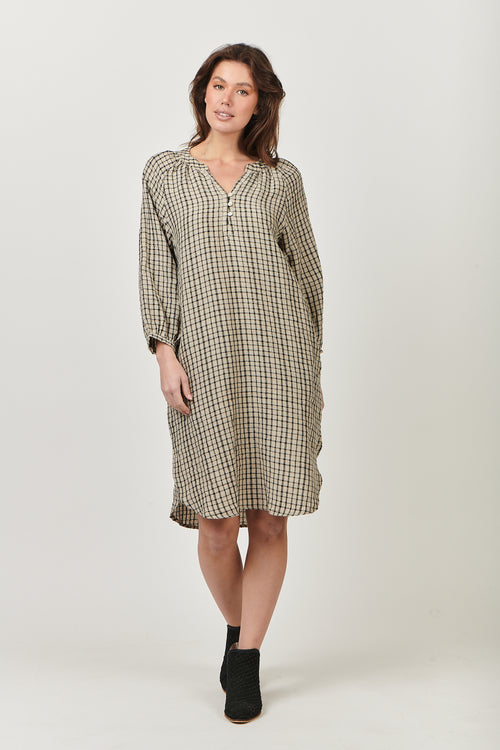 Linen Dress - Black Matrix