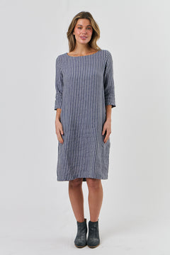Midi Dress - Blue Stripe
