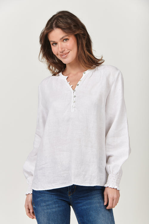 Linen Top - White