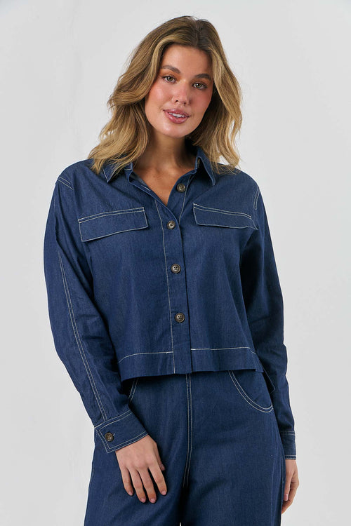 Cropped Jacket - Denim