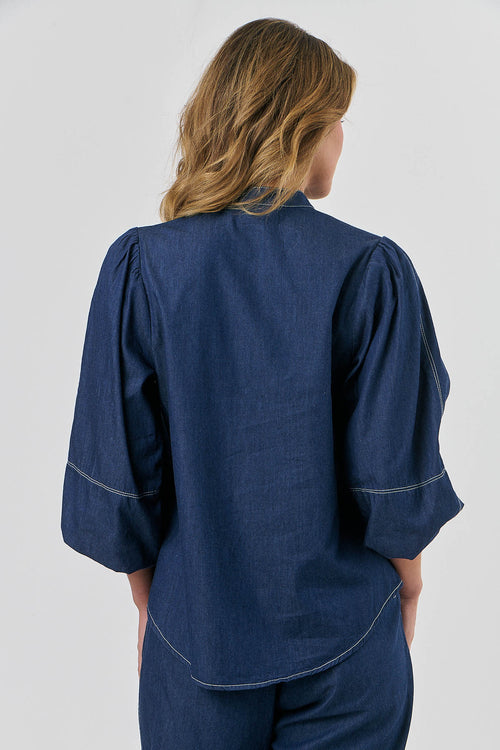 Button through top - Denim